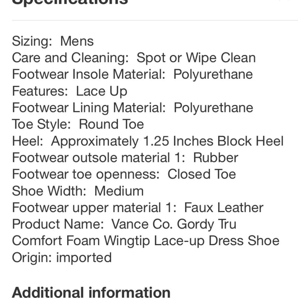 Vance Co. Gordy Tru Comfort Foam Wingtip Lace-up Dress Shoe, Black 10.5 new